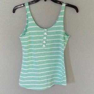 Mint/White striped tank